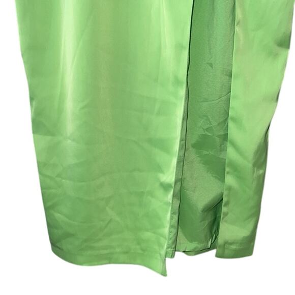 Aidan Ladies Lime Green Tie Front Bodice Gown w/ Slit, Size 6, NWT! - Picture 5 of 5